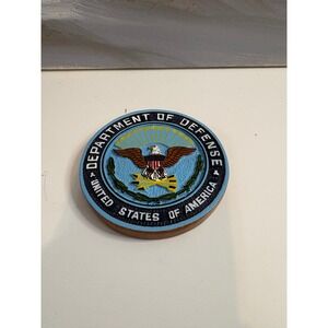 Department of Defense US America Wooden Wall Plaque Seal Eagle Shield 3.5 Inch